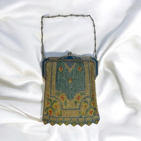 Antique 1920s WHITING & DAVIS BEADLITE Mesh Evening Bag, NEW IN ORIGINAL BOX - Picture 5 of 7